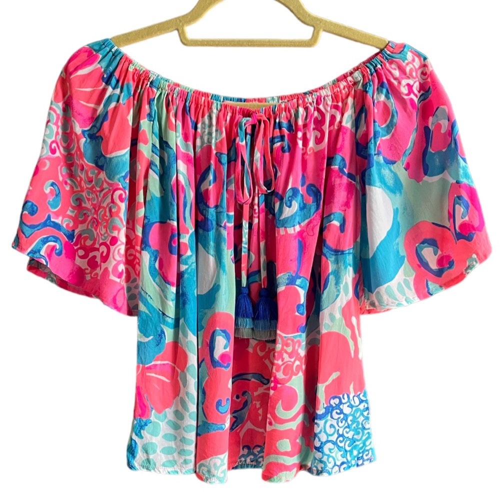 Lilly Pulitzer Off Shoulder - Sain Top - Coral Reef I’m So Jelly